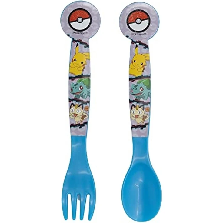 Pokemon Kinderbesteck Löffel und Gabel für Kinder – Bild 1