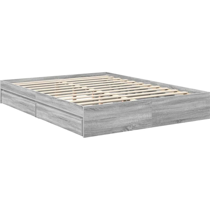 vidaXL Aufbewahrungsbett Graues Sonoma 150 x 200 cm Holzwerkstoff 3411199 – Bild 5