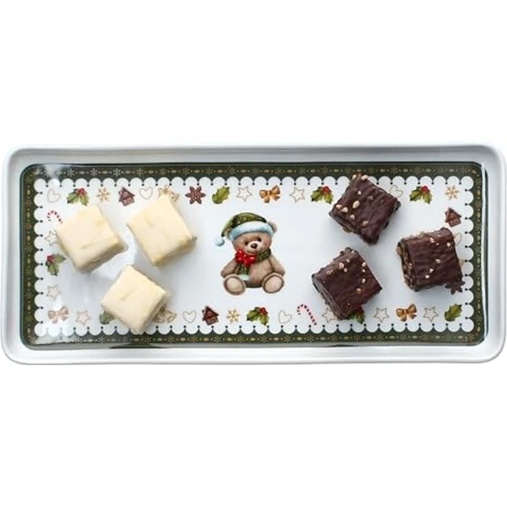 MamboCat Servierplatte Friend Weihnachts-Kuchenplatte rechteckig Porzellan 35x15,5 cm, Porzellan – Bild 2