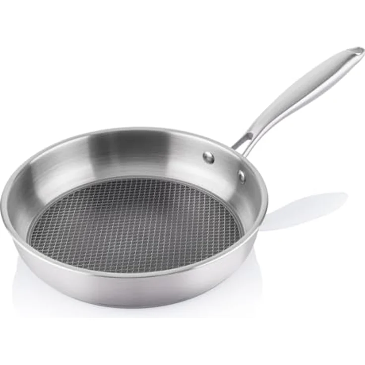 ETA Edelstahl-Induktionspfanne I Honeycomb I Pfanne 28 cm I Induktiongeignet I Edelstahl 18/10 I antihaftbeschichtet I spülmaschinenfest – Bild 1