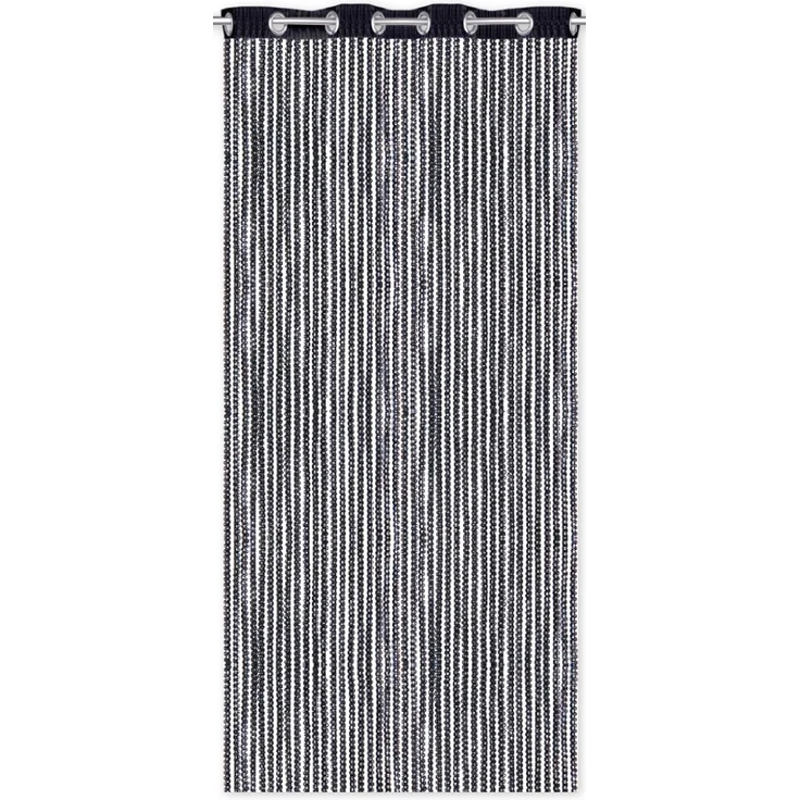 Fadenvorhang Lurex-Optik Fadengardine Türvorhang mit Ösen, trendige Dekoration in vielen verschiedenen Ausführungen erhältlich (140x250 cm / schwarz - jetblack) – Bild 1
