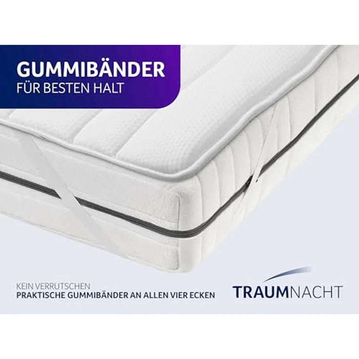 Traumnacht SleepGuard Kaltschaum-Topper, Matratzenauflage, Schoner für Matratze bis 30 cm, Allergiker geeignet, Öko-Tex Zertifiziert, 90x200 cm, produziert nach deutschem Qualitätsstandard – Bild 7