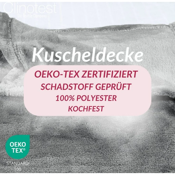 Wohndecke Kuscheldecke aus 100% Polyester, 150x220 cm, Clinotest, Kochfest ohne Einlaufen oder Fusseln, auch als Sofadecke & Tagesdecke – Bild 4