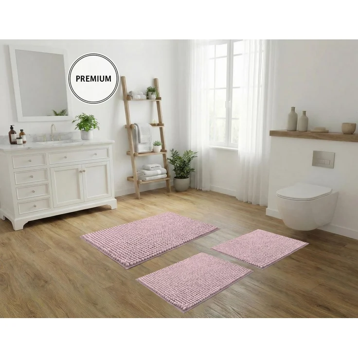 OTTO home Badematte Vanessa Chenille, Standard & Premium, 15mm oder 20mm, auch als 2er Set, rutschhemmend beschichtet, schnell trocknend, strapazierfähig, fußbodenheizungsgeeignet, Polyester, rechteckig, Uni Farben, besonders weich, flauschig, Badvorleger – Bild 3