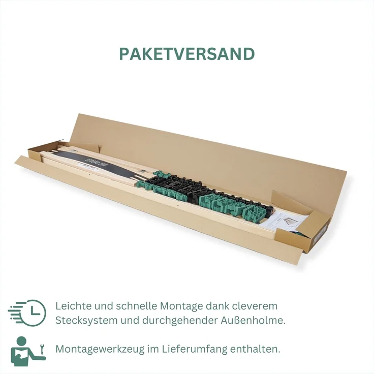 Extra stabiler Lattenrost 180x200, bis 200Kg belastbar, Kopfteil verstellbar, 42 Latten,2x 7 Zonen Lattenrost 90x200, Made in Germany – Bild 5