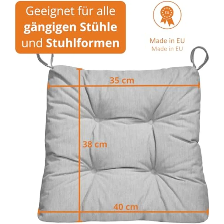 sleepling Stuhlkissen Eva, für Indoor und Outdoor, mit Klettverschluss, abriebfest und langlebig – Bild 3