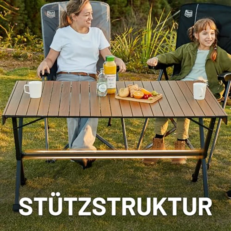 TIMBER RIDGE Campingtisch Klappbar 125x80cm Höhenverstellbar XXL Klapptisch Camping Multifunktional Gartentisch tragbarer Falttisch groß 6 Personen für Outdoor Picknick Kochen Garten Wandern Reisen – Bild 7