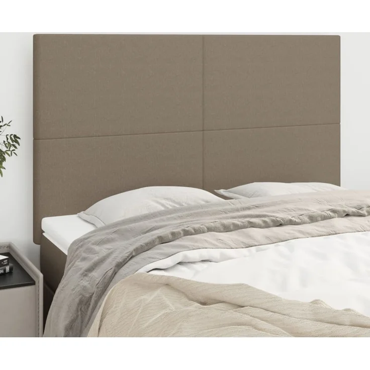 vidaXL Kopfteile 4 Stk. Taupe 72 x 5 x 78/88 cm Stoff 3116054 – Bild 1