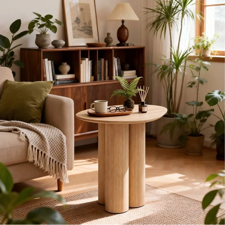 WILLIAMSPACE Beistelltisch Moderner Beistelltisch, Freiformplatte Holzfurnier, asymmetrisch – Bild 1