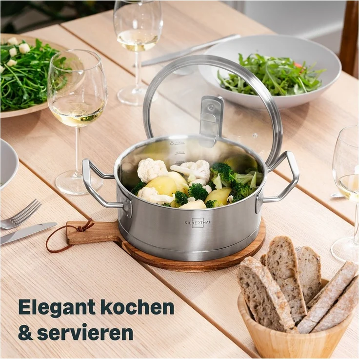 SILBERTHAL Kochtopf Topf 20cm 2.5L mit Deckel, (1-tlg) – Bild 2