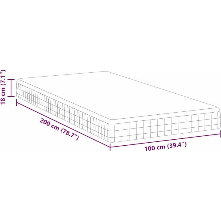 vidaXL Matratze Weiß und Grau 100 x 200 cm Bonell Feder 4106440 – Bild 10