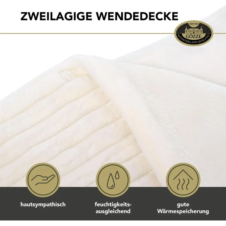 Wohndecke Cordoptik, Gözze, mit Glanzeffekt, Kuscheldecke – Bild 3