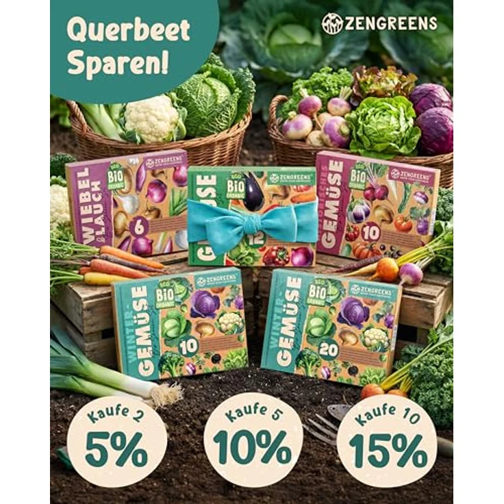 ZenGreens® - Bio Wintergemüsesamen im 10er Set - 10 Winter Gemüse Samen für den einfachen Anbau im Garten, Balkon oder Hochbeet - Pflanzensamen - Saatgut – Bild 10