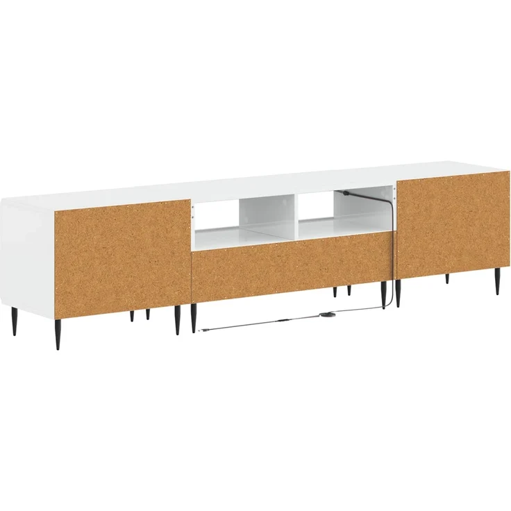 vidaXL 3-teiliges LED TV Regal ZWOLLE Hochglanz Weiß Holzwerkstoff 3416520 – Bild 6