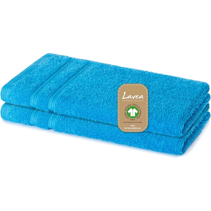 Lavea Gästehandtuch Bali, 30x50cm aus 100% Bio-Baumwolle, einzigartig weiche Gästetücher mit Aufhänger (Set, 2-St), hochwertiges und nachhaltiges Premium Gästetuch – saugstarke Faser – Bild 1