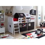 Hochbett "Eric" Country 90x200 Kiefer massiv weiß