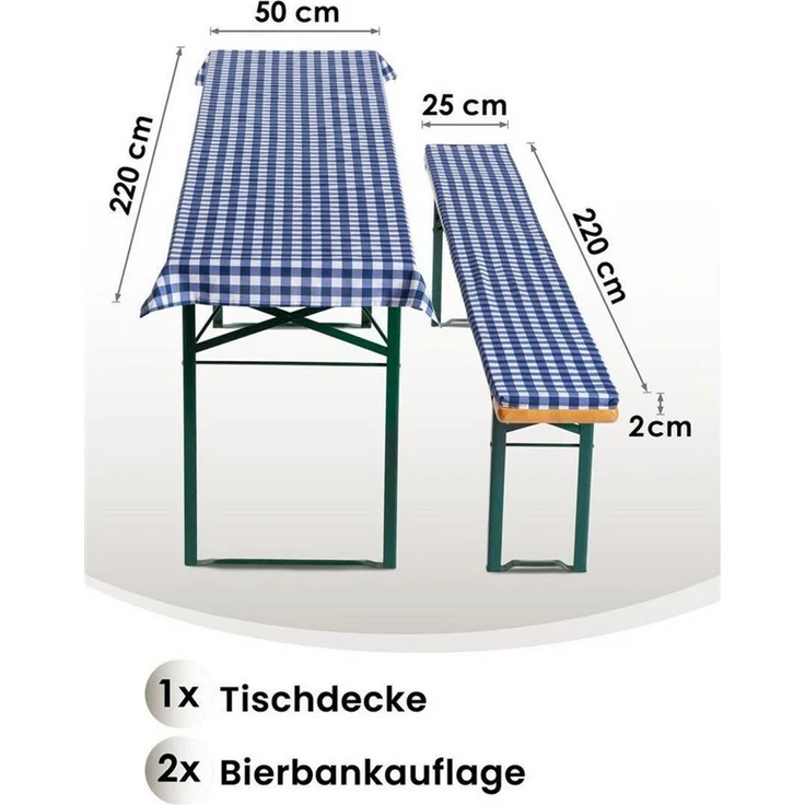Gräfenstayn Bankauflage Biertischauflagen-Set 3-tlg Sitzpolsterung für Bierzeltgarnitur – Bild 3