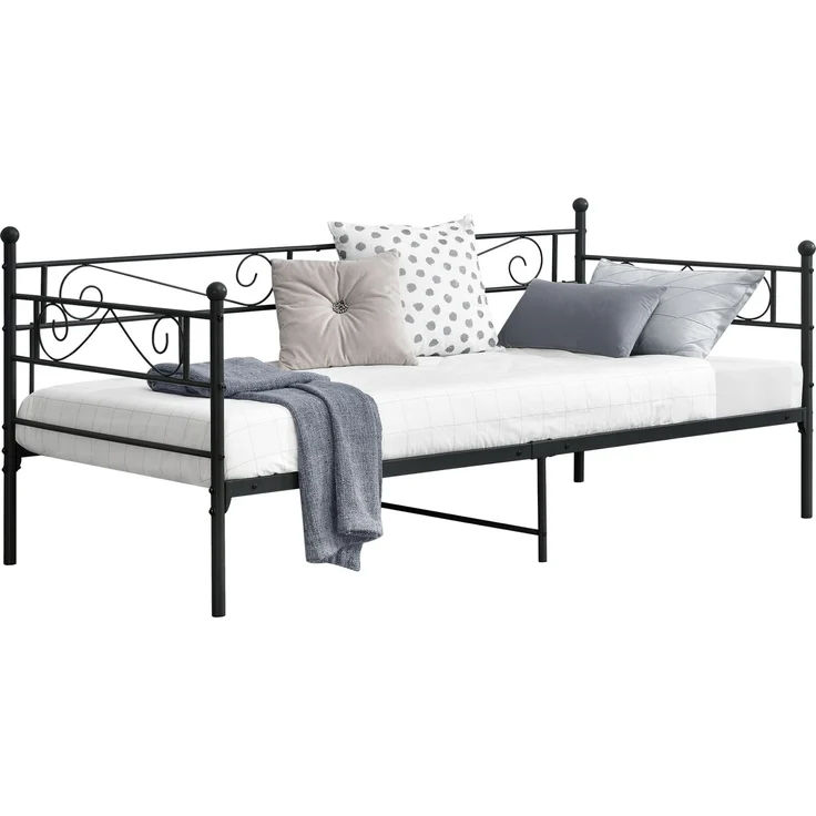 en.casa 'Kerava' Metallbett, Stahl schwarz, 90x200 cm – Bild 2