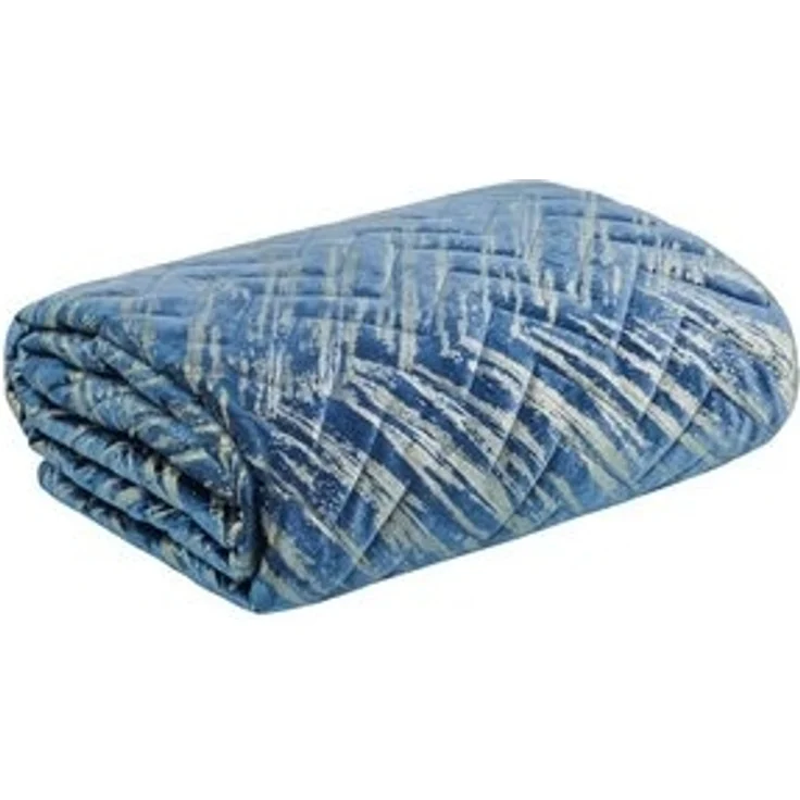 Eurofirany Tagesdecke AGATHA, Velvet Tagesdecke Samt mit Golddruck Karomuster Steppung – Bild 6