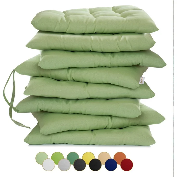 Lavea Stuhlkissen Lavea® Sitzkissen & Stuhlkissen 40x40 cm – 4er/8er Set, 40x40x3 cm, mit Stoffbändern, Indoor & Outdoor, für Garten & Balkon – Bild 1