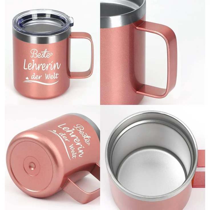 Livole Lehrerin Geschenk Tasse - Beste Lehrerin der Welt 12oz Edelstahl – Bild 6