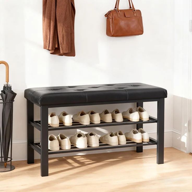 DUMOS Schuhbank Sitzbank Sitztruhe Eingangsbereich Nähte Mid-Century-Modern-Stil modern – Bild 5