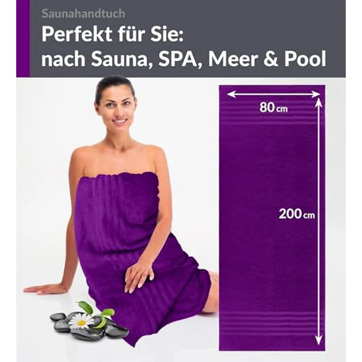 Lashuma Saunatuch XXL Handtuch London, Frottee (1-St), großes Badetuch Damen & Badehandtuch Herren 80x200 - Saunahandtuch – Bild 5