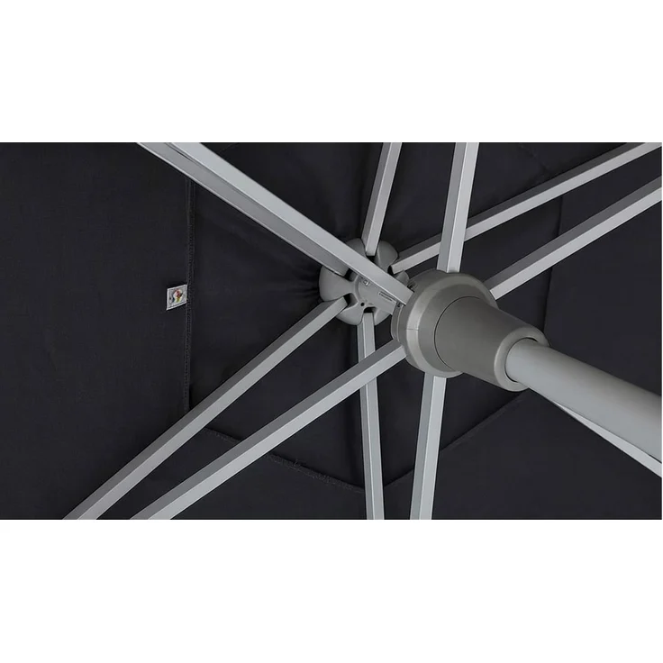 EASY PUSH Schirm Ø 300 cm Aluminium silber / anthrazit – Bild 2