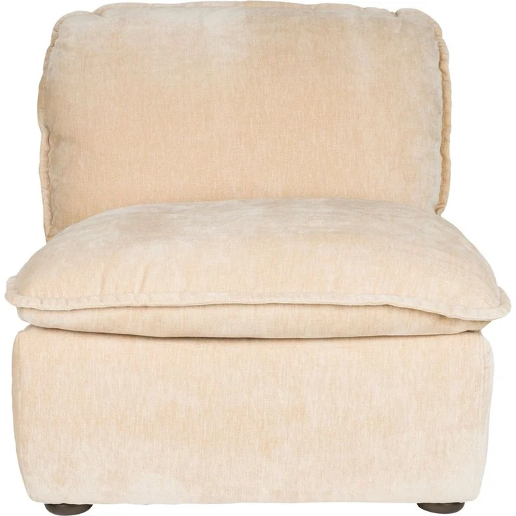 Loungesessel Radley Beige mit Veloursbezug, Holzbeinen von Dutchbone – Bild 3