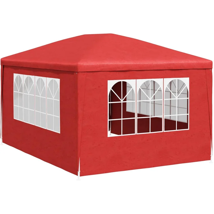 vidaXL Party-Zelt Rot 400 x 300 x 255 cm PE und Stahl 42032347 – Bild 6