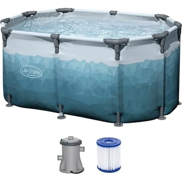 Bestway Pool LAY-Z-SPA® Eisbad Glacial Dip™ (Set, Inkl. Filterpumpe, Abdeckplane), 150 x 90 x 65 cm