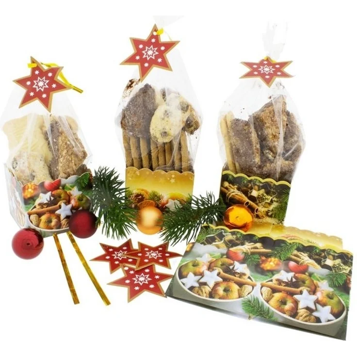 Annastore Vorratsdose 30 x Gebäcktüten H 23 cm Bodenbeutel für Plätzchen - Kekstüten, Pralinenverpackung, Plätzchenverpackung, Konfekttüten – Bild 2