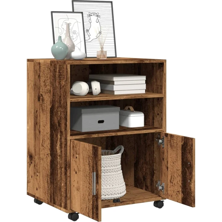 vidaXL Rollschrank Altholz-Optik 60x48x81 cm Holzwerkstoff 853171 – Bild 2
