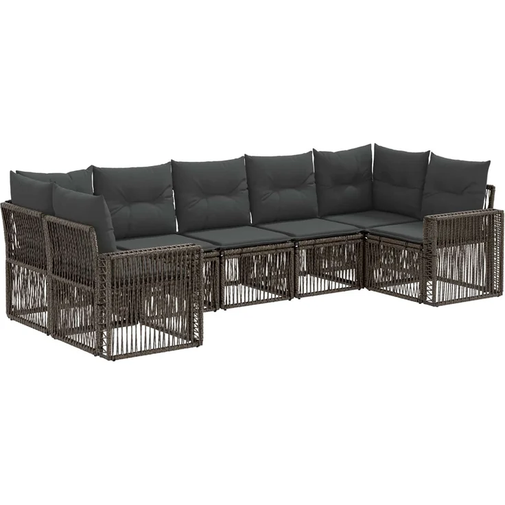 vidaXL Gartensofa-set 7 stk. 7-Sitzanzahl Grau und Dunkelgrau 3435224 – Bild 2