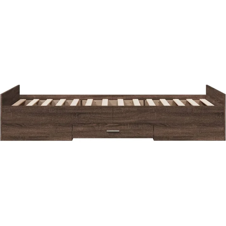 vidaXL Bettgestell mit Schubladen Braun Eichen-Optik 75x190 cm 3280355 – Bild 5