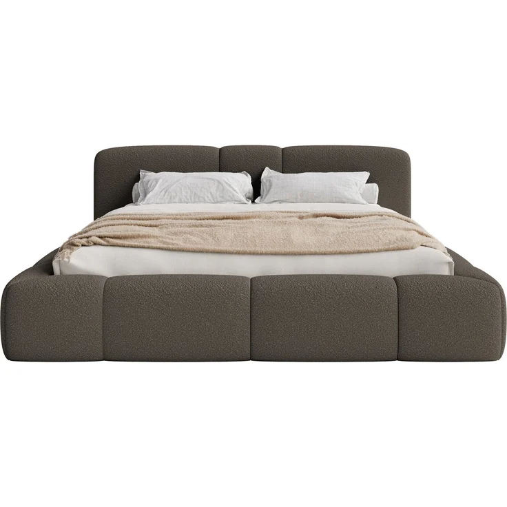 Selsey 'Bowia' Polsterbett 160x200 cm, Bettkasten Bouclé Braun – Bild 6