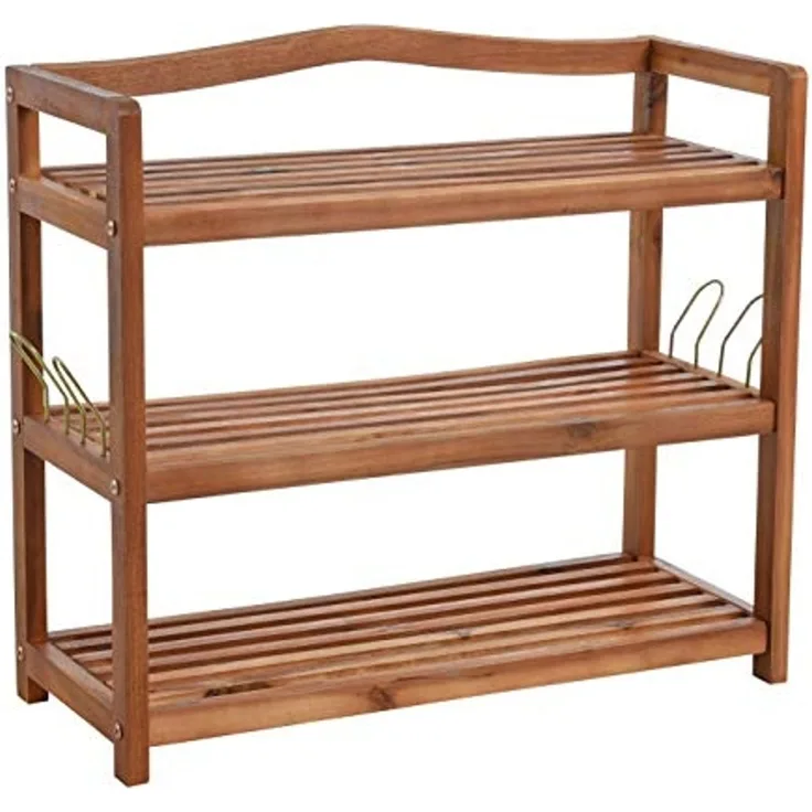 Holz Schuhregal Schuhschrank Schuhablage Holzregal Schrank Ablage Akazie Massiv