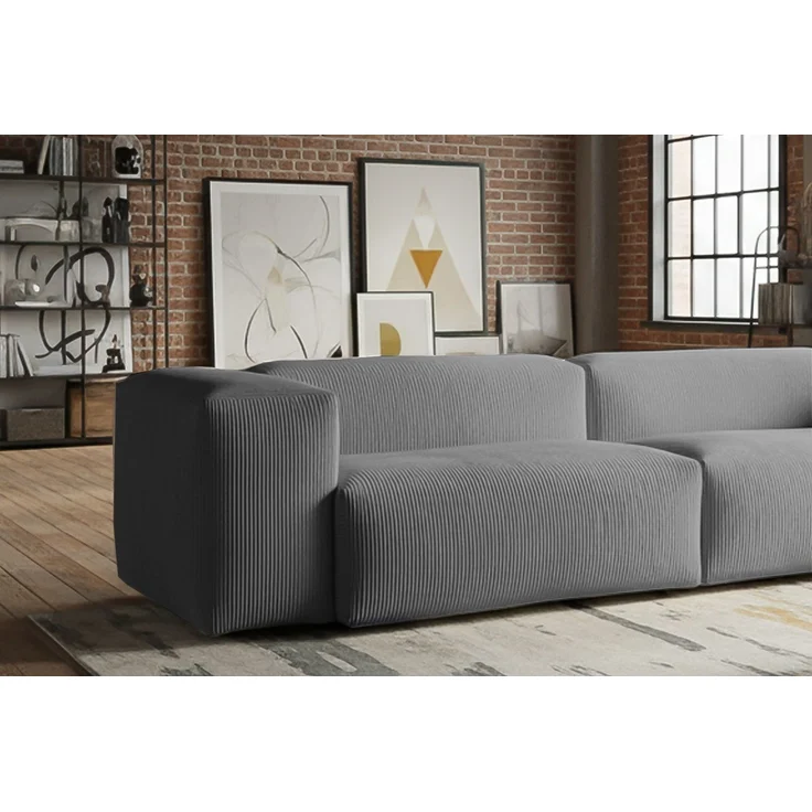 KAWOLA Sofa CELESTE 4-Sitzer Cord grau 72 x 114 x 302 cm – Bild 5
