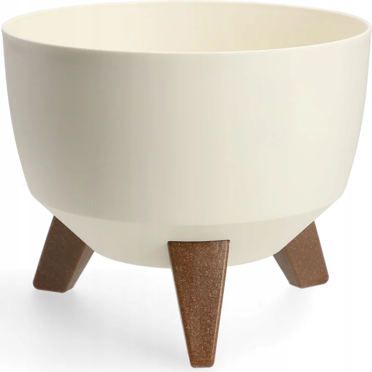 KADAX Blumentopf Blumentopf 24 cm Abdeckung + Einsatzbeine Blumenständer Creme – Bild 4