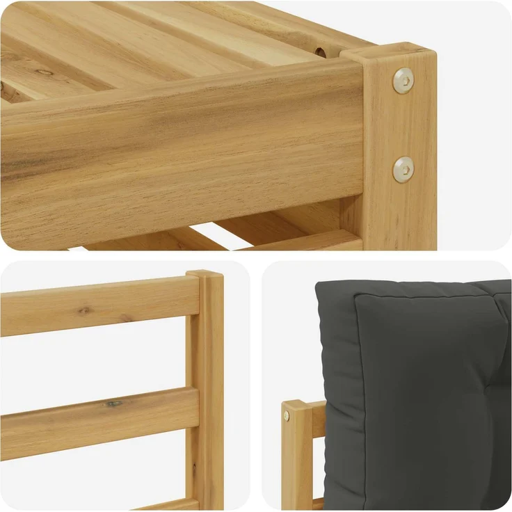 vidaXL Outdoor-Sofagarnitur 4 stk. 4-Sitzer Weiß und Anthrazit 3390267 – Bild 5