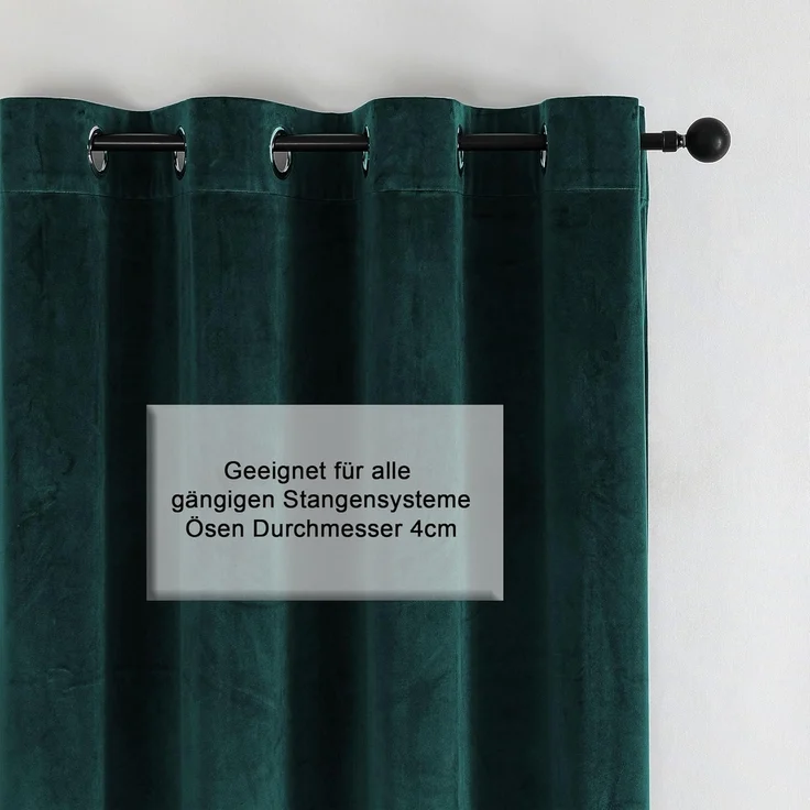 Haus und Deko Gardine Vorhang Ösen 140x175 cm Verdunkelung Samt weich blickdicht Gardine, Ösen (1 St), Polyester – Bild 5