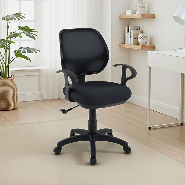 IDIMEX Drehstuhl COOL-1, Bürostuhl Kinder höhenverstellbar mit Wippfunktion Netzbezug Schwarz – Bild 5