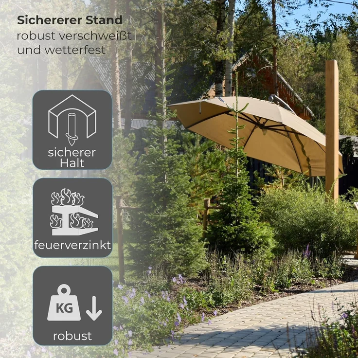 osoltus Einbetonier Bodenanker Bodenhülse für Ampelschirm verzinkt – Bild 6