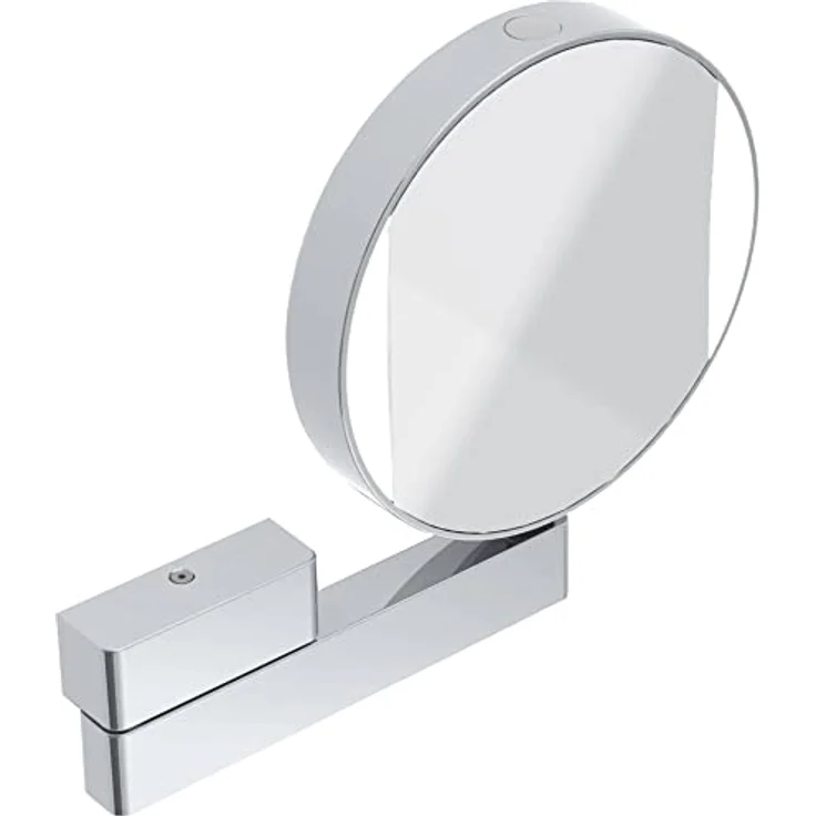 Emco Universal LED Kosmetik- und Rasierspiegel, runder Wandspiegel mit dimmbarer Beleuchtung, Vergrößerung (3-/7-fach), verchromt, Flexarm – Bild 1