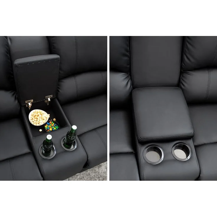 riess-ambiente TV-Sessel HOLLYWOOD 190cm schwarz - Kinosessel, Fernsehsessel, verstellbar (Einzelartikel, 1-St), Wohnzimmer · Cupholder · Kunstleder · modern · inkl. Liegefunktion – Bild 8