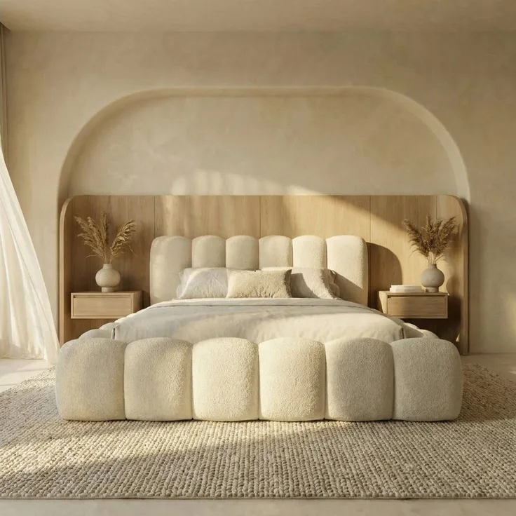 thematys Polsterbett CLOUD mit Bettkasten, 160x200cm, Bezug: Davis, Farbe: Kreme, ohne Matratze
