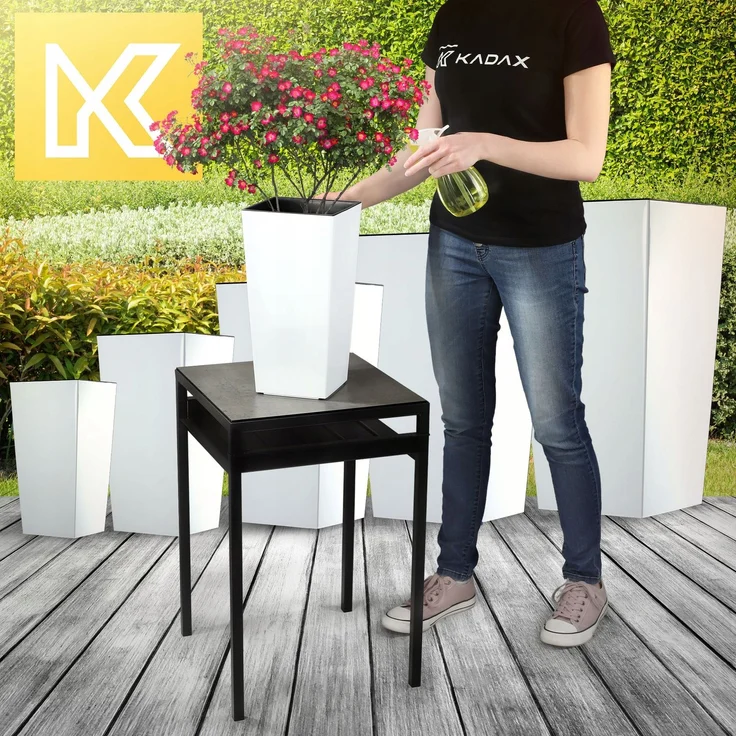 KADAX Blumentopf + Einsatz 18x36cm hoch weiß glänzend – Bild 5