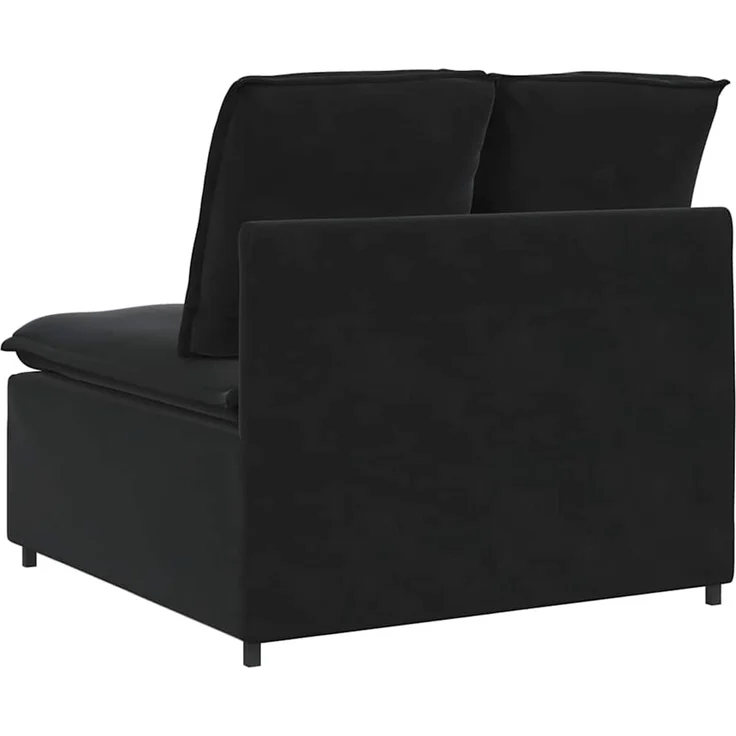 vidaXL Modulares Sofa Mittelmodul mit Kissen Schwarz 100 cm 4104434 – Bild 5