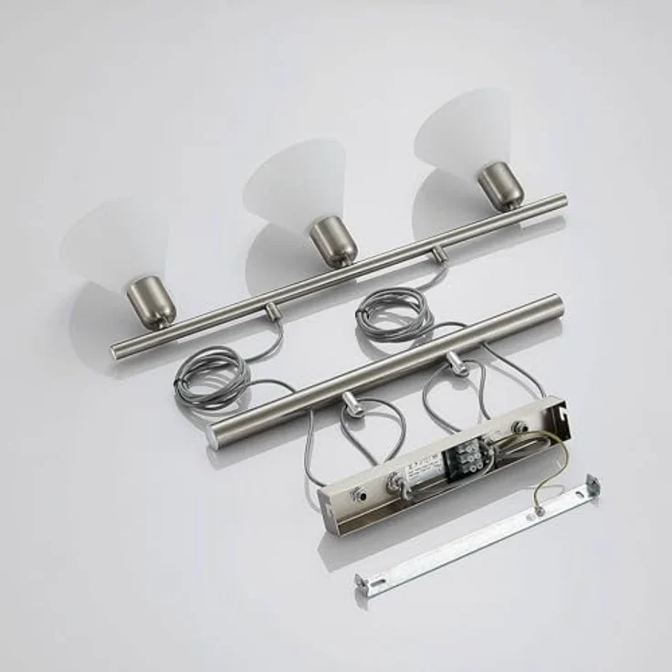 Lindby Pendellampe Delira, 3-flg., nickel, höhenverstellbar mit weißen Glasschirmen – Bild 8