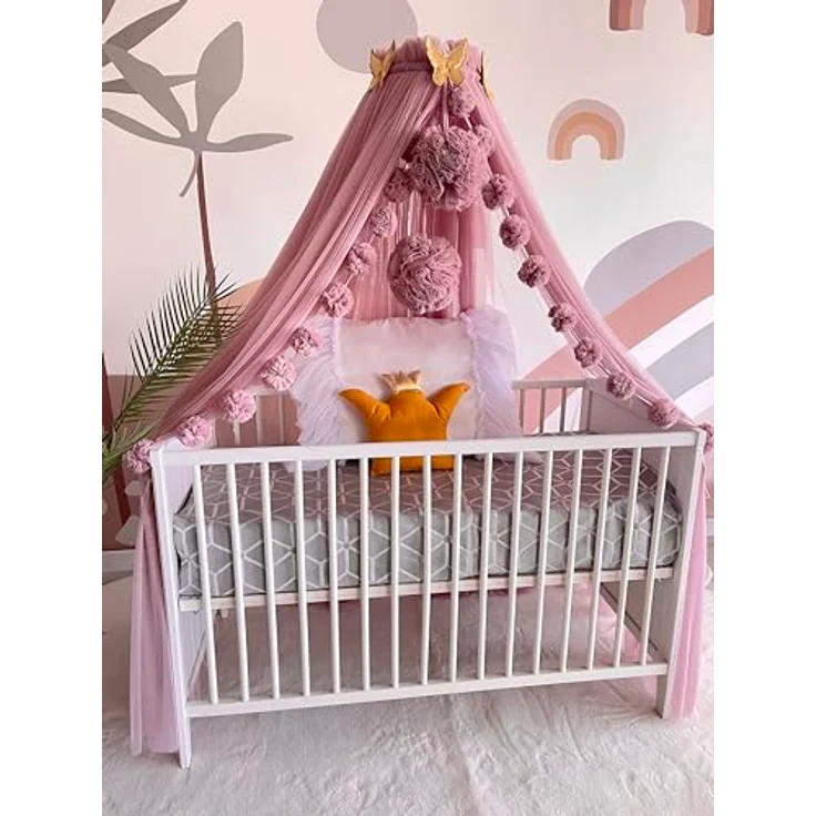 Baby Fancyroom Betthimmel Betthimmel aus 12 Meter Tüll aus 1. Klasse für Kinderbett Gitterbett, Himmel für Babybett Kinderbett – Bild 9
